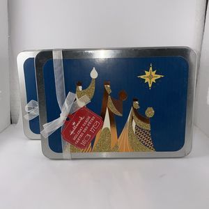 2 Tins Christmas Cards Hallmark 3 Wise Men Light Of The Season Debbie Workcuff